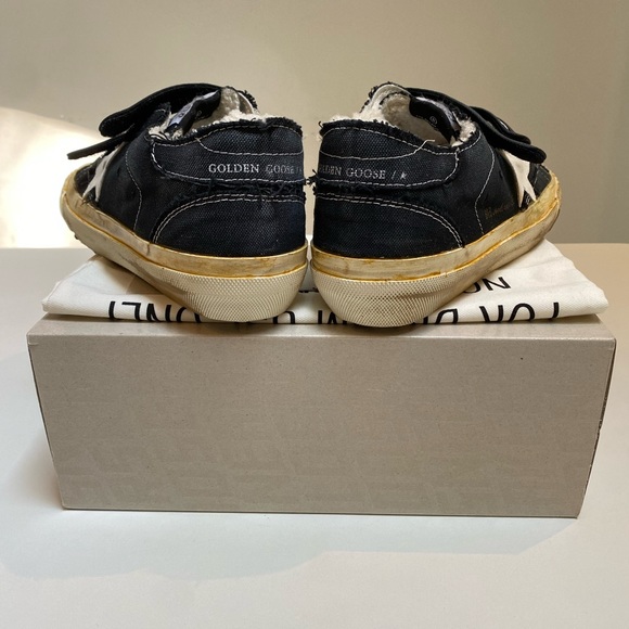 Golden Goose High Old School Classic Canvas Black Sneaker Shearling sz 40 NIB - Picture 9 of 13